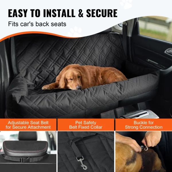 Dog car booster seat, interior detail, soft pad