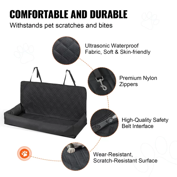 Dog car booster seat, close-up of waterproof fabric