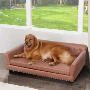 Pet bed in a living room setting, demonstrating its style