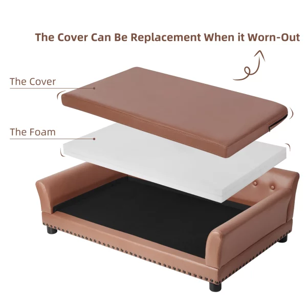 Overview of the elevated pet bed, highlighting its Nordic design