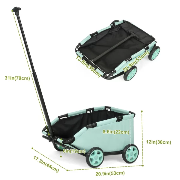 Small pet stroller, grey colour, being pushed on a path
