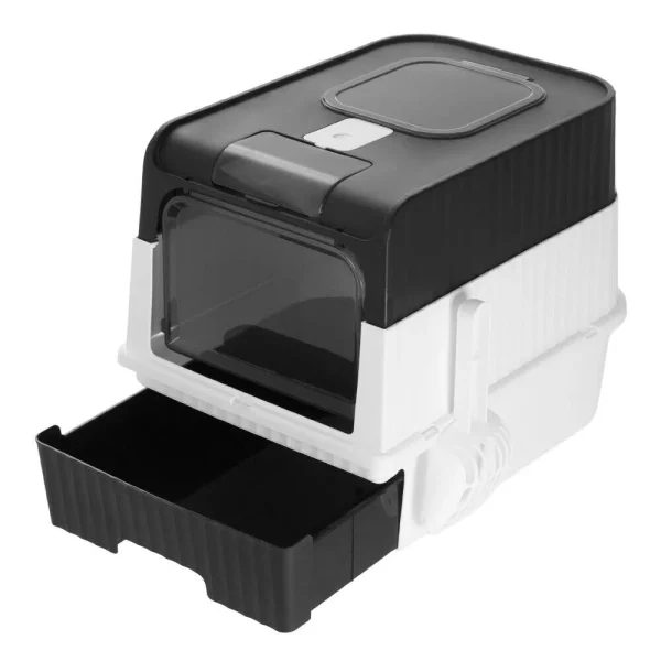 [UK Stock] Litter box Cat Litter Box with Lid Drawer Style Cat Toilet Pet Supplies Portable Cat Litter Pan with Plastic