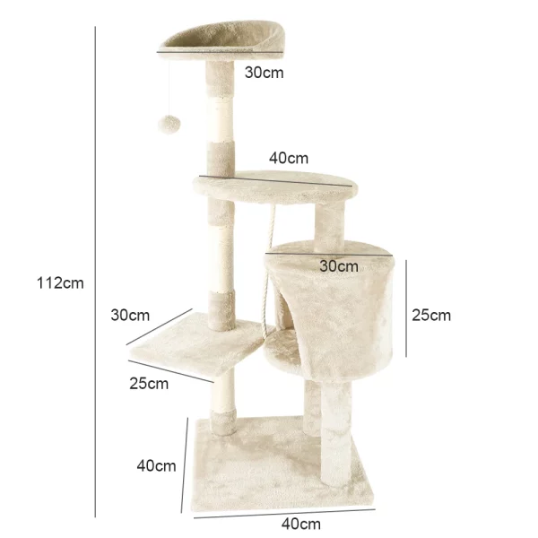 Cat Tree House Cat Climbing Frame Cat Tower Cat Condo with Scratching Post Perches Caves Pet Supplies, 1, UNITED KINGDOM
