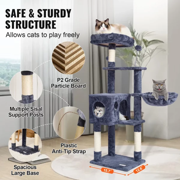 Base stability of the indoor cat tree with reinforced post