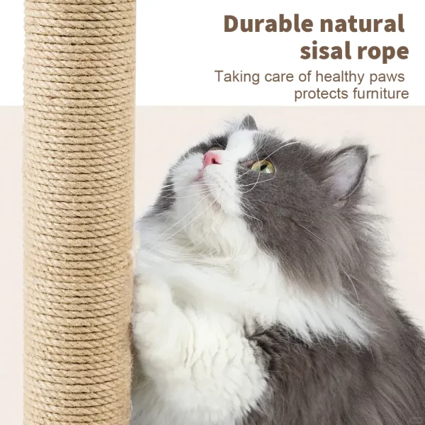 Cat condo cave and lower scratching post detail.