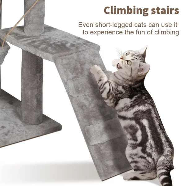Top view of the cat climbing frame showing perches and overall structure.