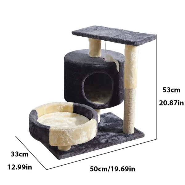 Cat Trees Cat Climbing Frame for Indoor Cats Cat Tower Padded Perches and Condos with Scratching Post Toy, GRAY, GERMANY
