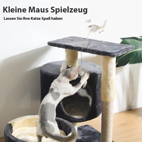 Interior view of the cat condo on the climbing frame