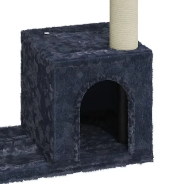 Cat tree interior view showing the cosy hideaway house.