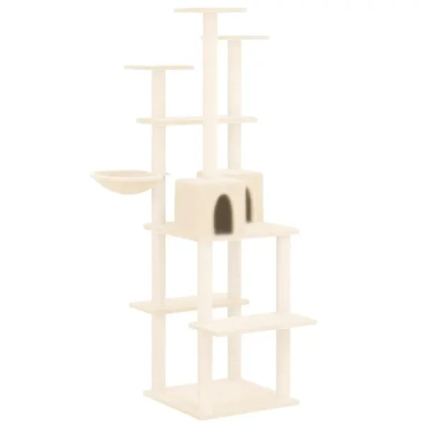 Detail of the plush material and construction of the cat condo