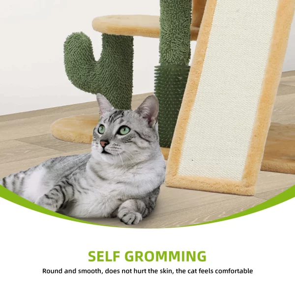Sisal-wrapped scratching posts on the cactus cat tree