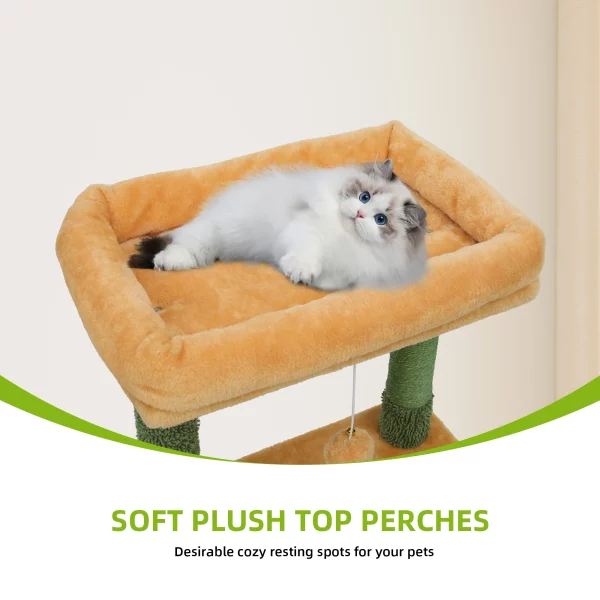 Interior view of the spacious condo on the cactus cat tree