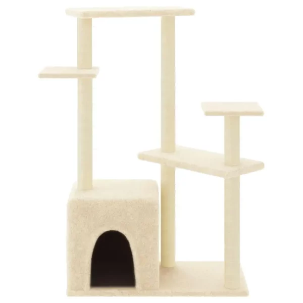 Durable sisal scratching posts integrated into a cat tree