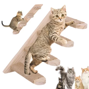 Cat Climbing Shelf Wall Mounted Cat Climbing Ladder Four Step Cat Climbing Frame Cat Tree Supplies, Poland