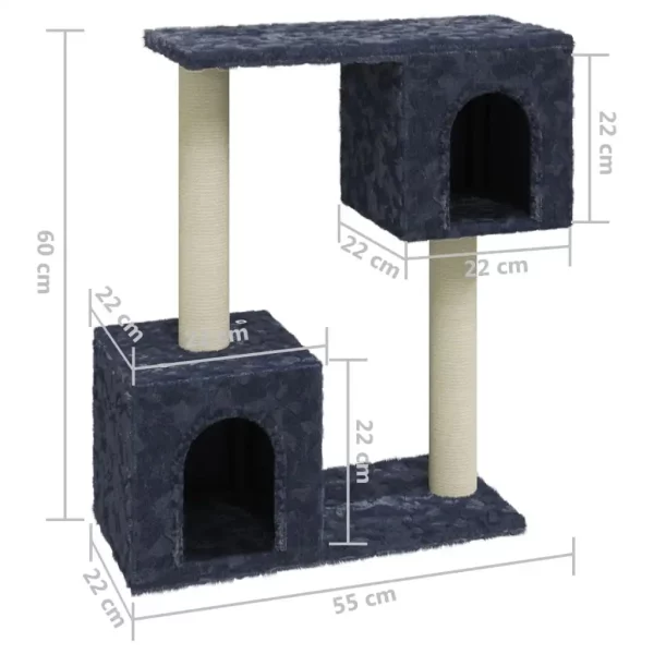 Compact 60cm dark grey cat tree providing vertical space for cats