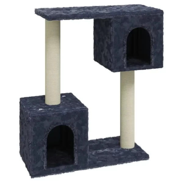 Close-up of a cosy hideaway house on the dark grey cat tree