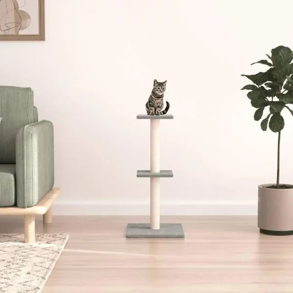 Cat Tree with Sisal Scratching Posts 73cm Light Grey Perfect for Cats, As pictures showed, UNITED KINGDOM