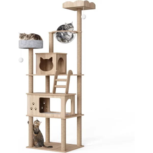 Cat tree, transparent space capsule perch for cats to observe