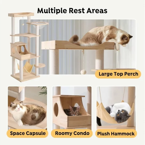 Cat tree, close-up of sisal scratching posts