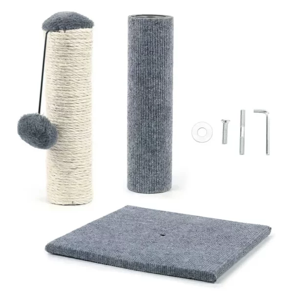 Compact sisal cat scratcher in a living room setting