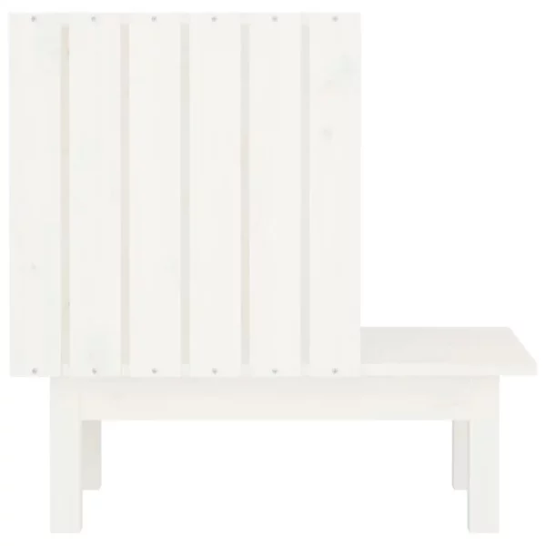 White cat house from a slightly elevated angle