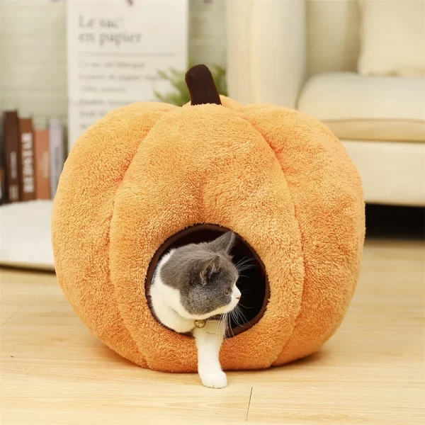 Close-up of the soft interior of the Halloween pet bed