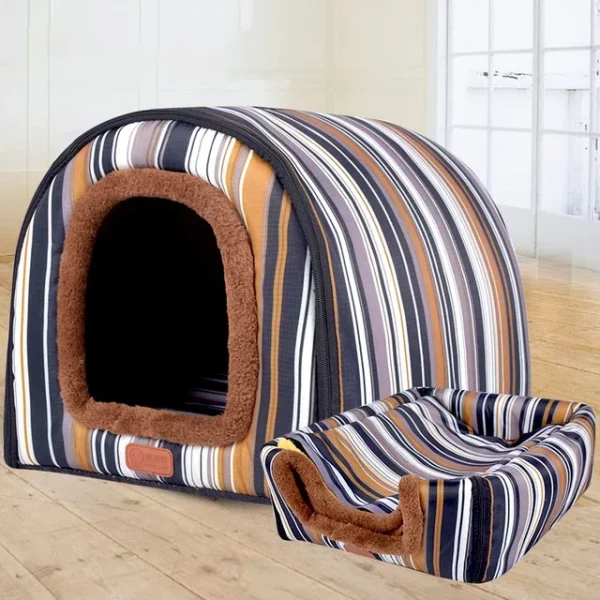 Warm Dog House Cat's House Lounge For Cats Medium Small Dog Indoor Warm Foldable Washable Puppy Booths Travelling Pet
