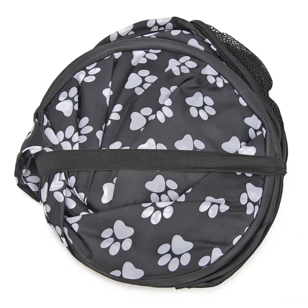 Side view of the pet playpen, showing the durable Oxford cloth material.