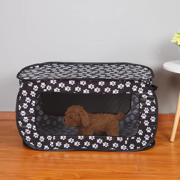 Interior view of the pet tent, highlighting the spaciousness and mesh top.