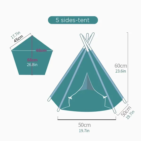 A cat comfortably nestled inside a pet tent house dog bed
