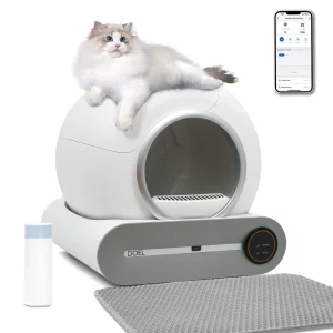 DOEL Self Cleaning Cat Litter Box 65L Automatic Cat Litter Box w/ Trash Bag & Litter Mat Smart Cat Toilet App