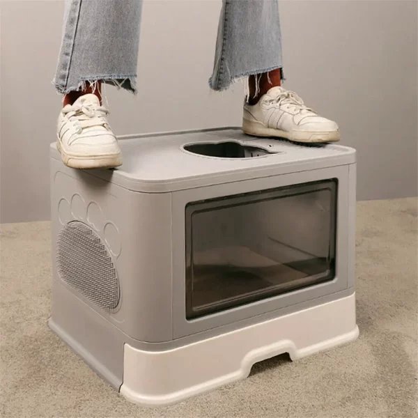 Foldable cat litter box dimensions and features