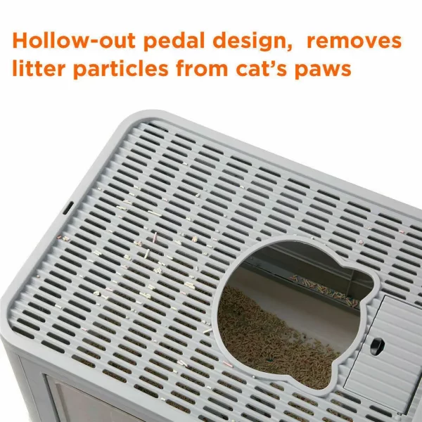 Rear massager feature on cat litter enclosure