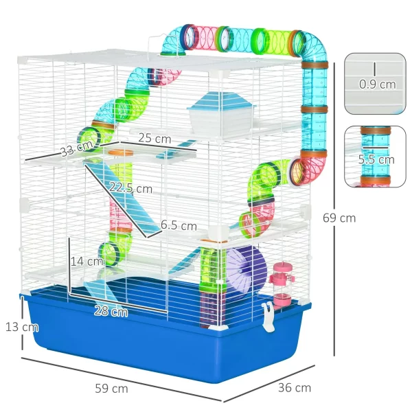 Complete hamster gerbil cage setup with all accessories and levels