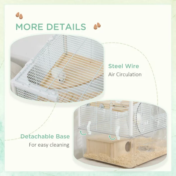 Hamster cage with included food bowl and water bottle