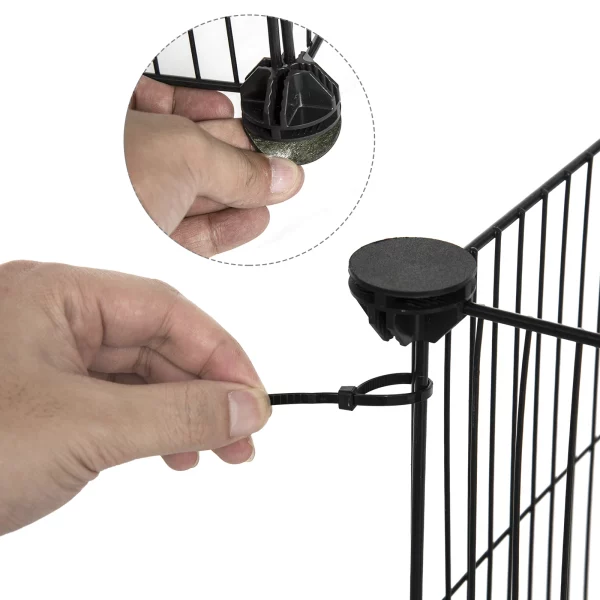 Pet playpen configuration showing a corner with connectors