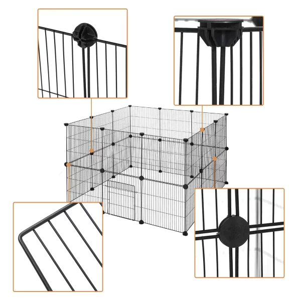 Detail of the door mechanism on the pet playpen