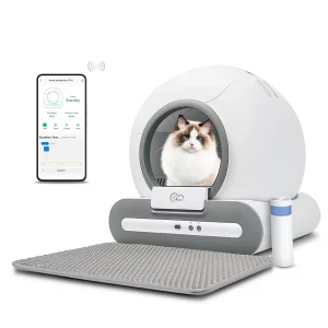 DOEL Automatic Cat Litter Box Self Cleaning with App Control & Cat Litter Mat Smart Cat Toilet for Multiple Large