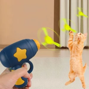 Interactive cat toy set with flying discs and launcher