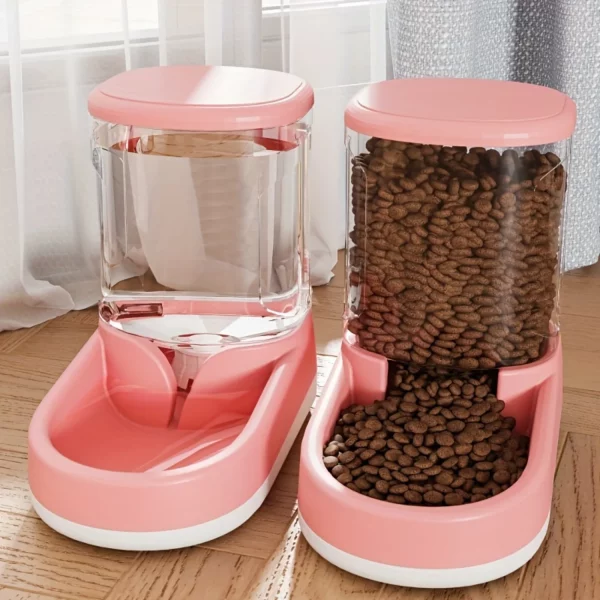 Close-up of the food bowl integrated into the pet feeder station