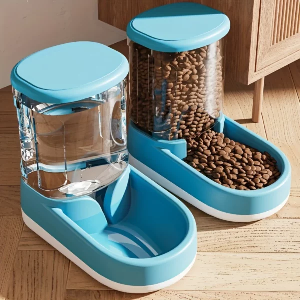 Wooden base of the automatic pet feeder showing stability and design