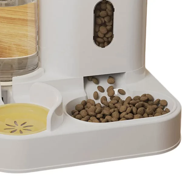 Two-in-one pet feeder and water dispenser, front view