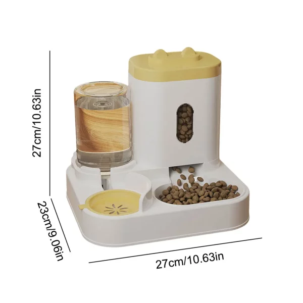 Pet using the automatic water dispenser feature