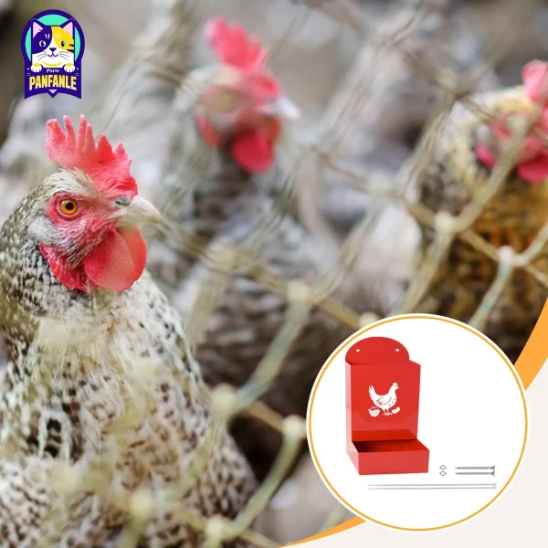 Diagram showing chicken feeder dimensions