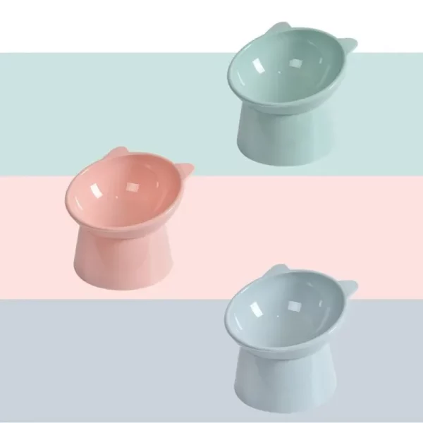 Raised cat bowl, close-up of smooth interior