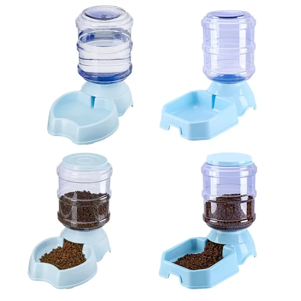 Pet using the automatic feeder, demonstrating ease of access