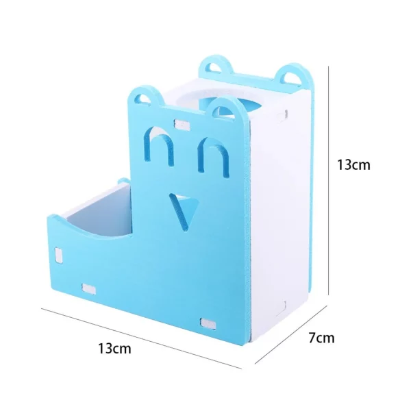 Side view of hamster water feeder showing water bottle holder