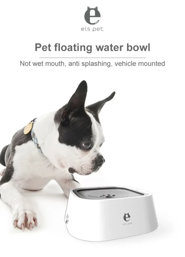 Close-up of the anti-spill dog bowl's floating disk controlling water flow