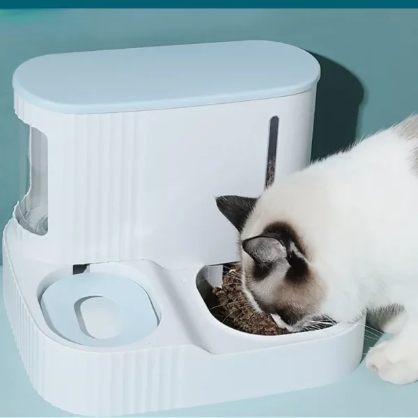 Front view of the 3L automatic pet feeder showing dual bowls for food and water.