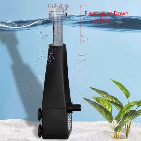 Side view of the aquarium surface oil skimmer filter